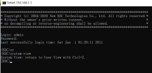 H3C_MER3200 Console口下配置telnet登录