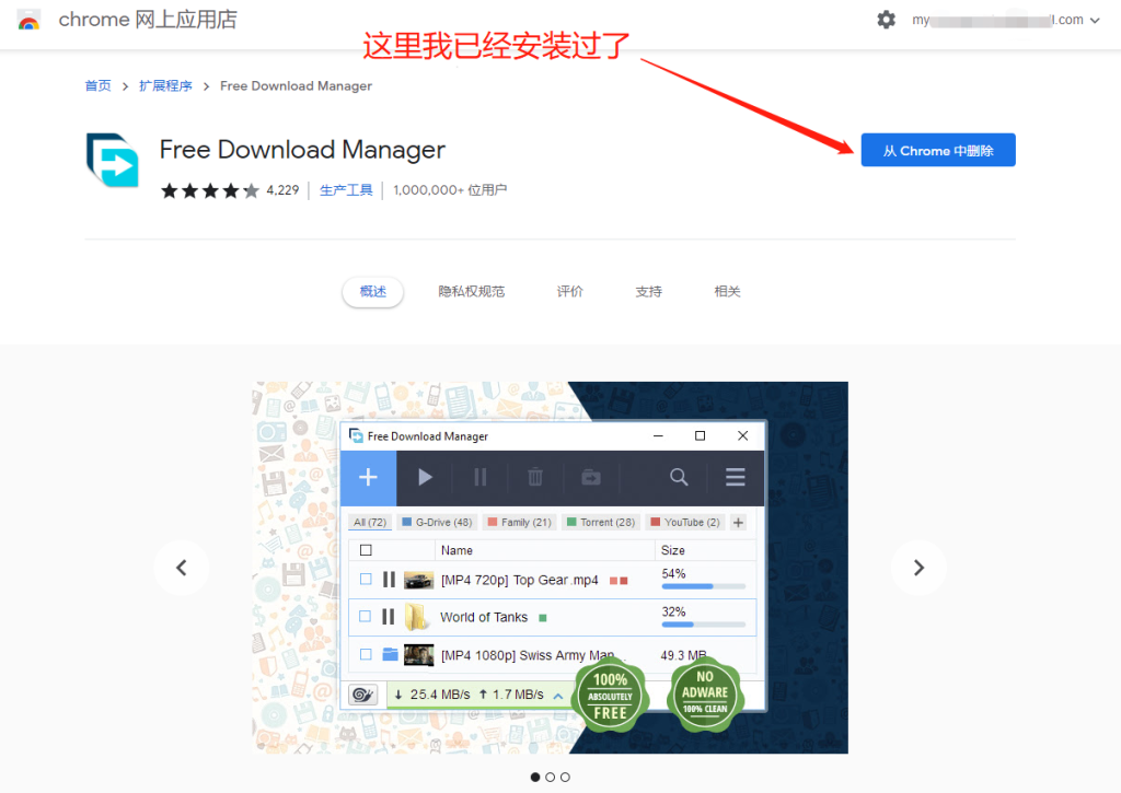 Free Download Manager插件安装