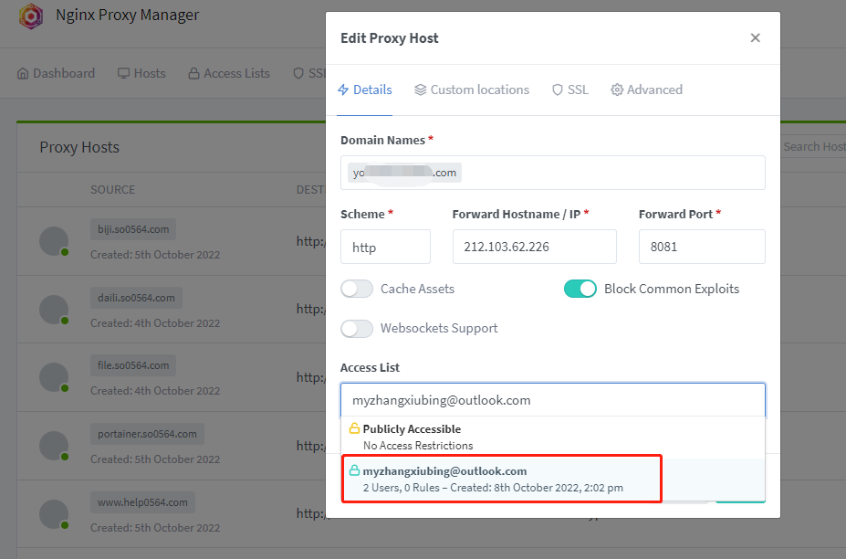 反向代理神器Nginx Proxy Manager通配符SSL及站点访问限制配置